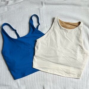 Sports Bras Old Navy Power Chill and Power Soft Longline Blue Winter White